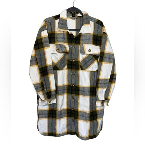 Brushed Flannel Heavyweight Button Down Flannel Shacket  with Pockets XL - Picture 1 of 11